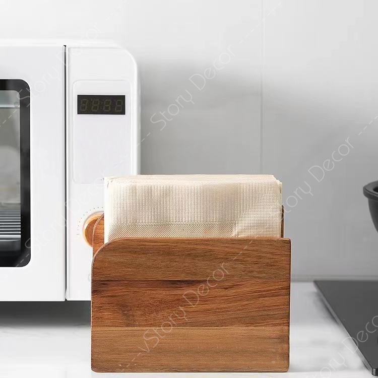 Khay gỗ đựng giấy ăn nhà hàng, khách sạn, cafe sang trọng đa năng