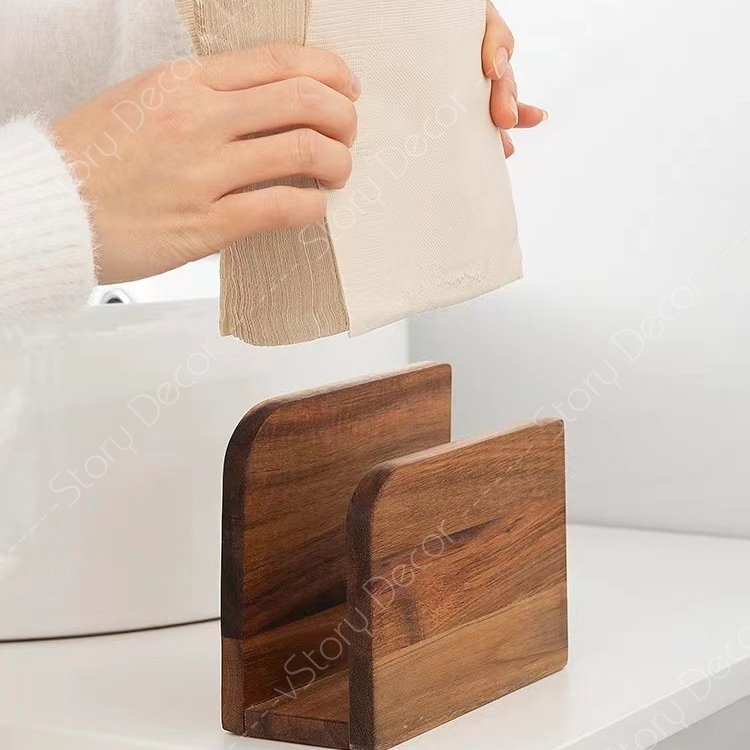 Khay gỗ đựng giấy ăn nhà hàng, khách sạn, cafe sang trọng đa năng