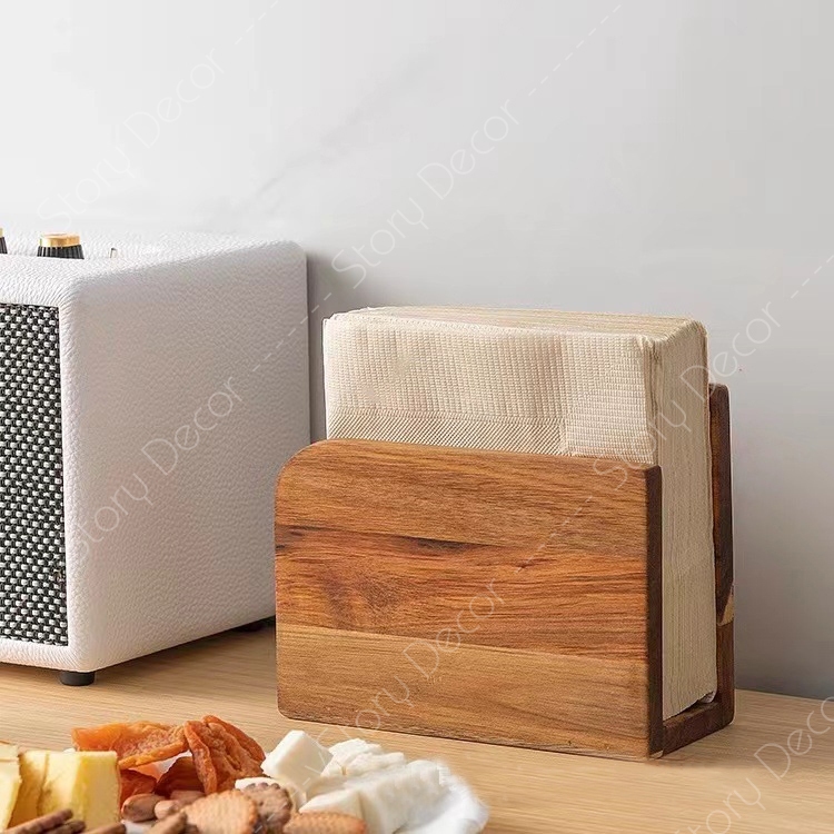 Khay gỗ đựng giấy ăn nhà hàng, khách sạn, cafe sang trọng đa năng
