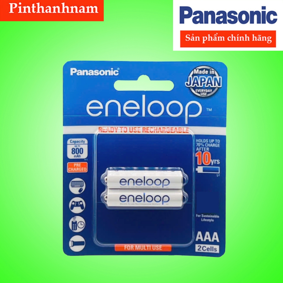 Pin Sạc Eneloop Panasonic 800mAh AAA Vỉ 2 Viên Chính Hãng - Tặng Hộp ...