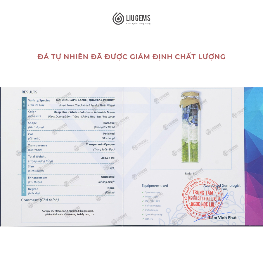 Đá Thanh Tẩy Đựng Hũ Năng Lượng Phong Thuỷ Liugems, Mix Thảo Mộc, Muối Hồng Himalaya PK02