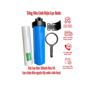 Bộ Cốc Lọc Béo Đầu Nguồn 20 inch , Zen 34, Công Suất Lớn, Bao Gồm Lõi PP Béo, Tay Công