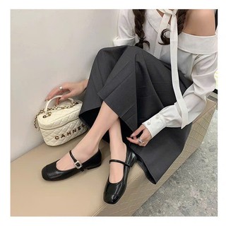 Giày bệt nữ sang chảnh chất da mền mũi vuông nhẹ khóa cài ôm chân mẫu mới hot hit Mã 68