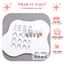 Sticker lụa 5D dặm ombre fen đầu móng trắng đen, stick french đầu móng trang trí móng tay nail
