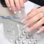 Sticker lụa 5D dặm ombre fen đầu móng trắng đen, stick french đầu móng trang trí móng tay nail