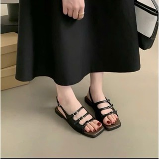 Sandal nữ đế bệt khóa cài 3 khuy siêu êm chân đi học đi chơi thoải mái hot trend mã 70
