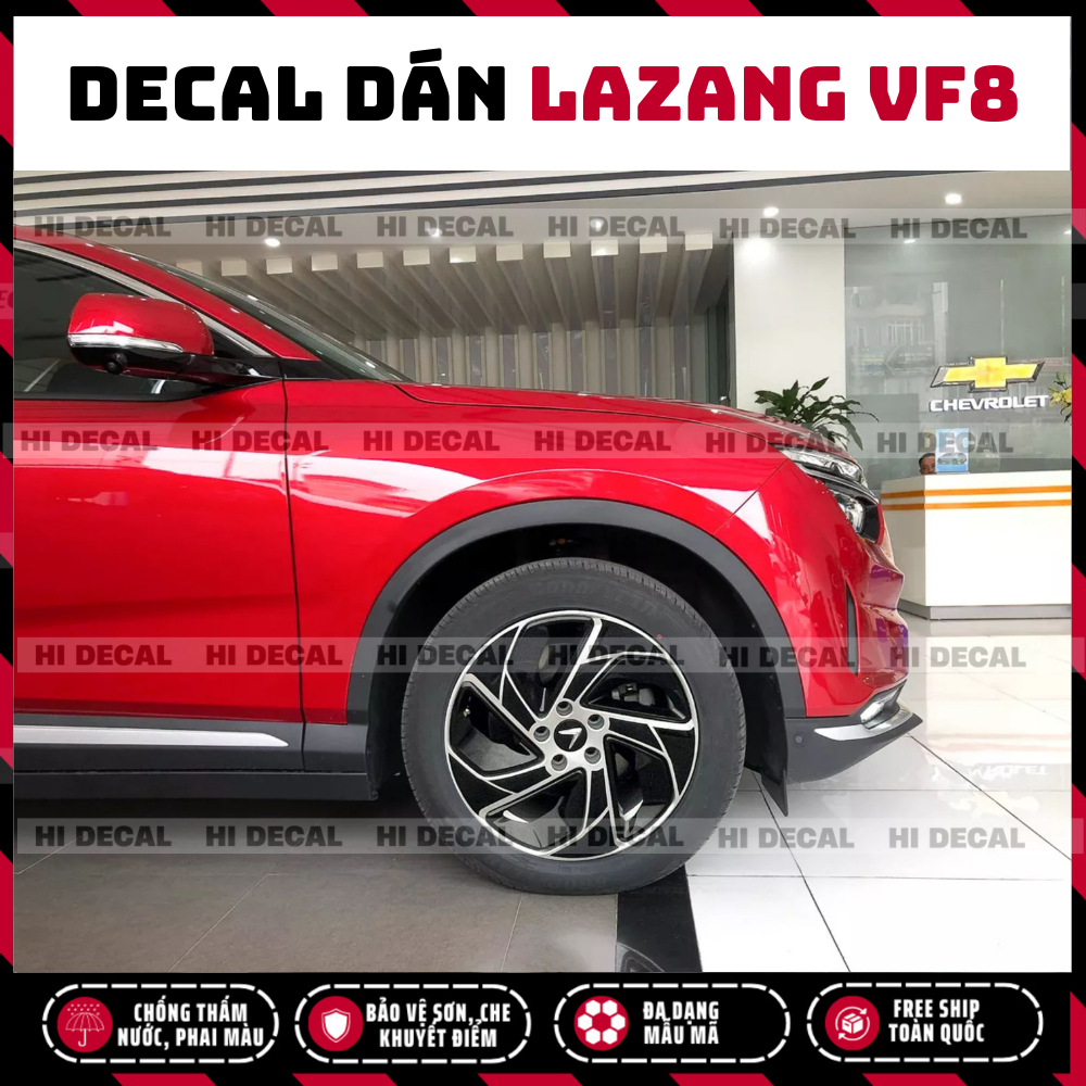 Tem dán mâm VF8, decal dán lazang VF8 tạo điểm nhấn cho xe