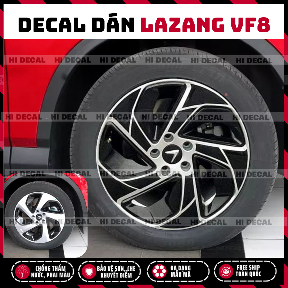 Tem dán mâm VF8, decal dán lazang VF8 tạo điểm nhấn cho xe