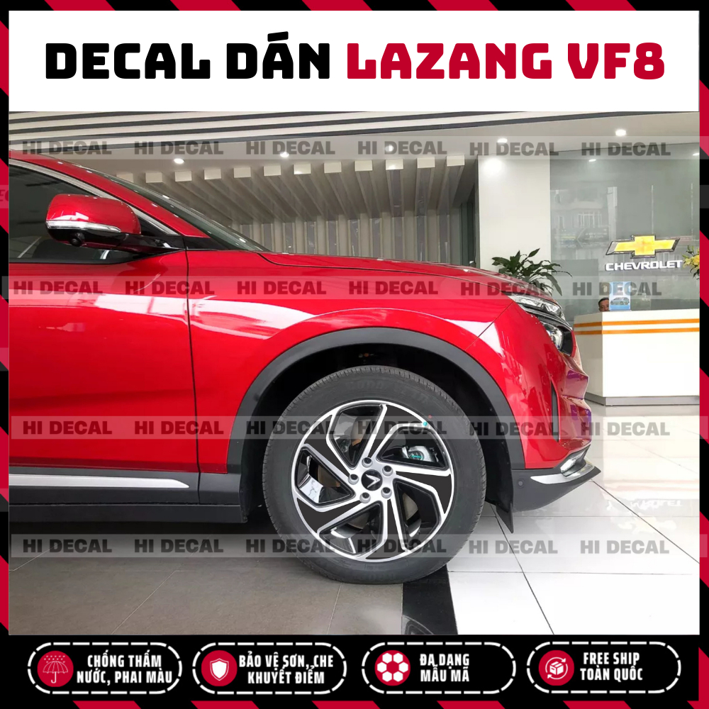 Tem dán mâm VF8, decal dán lazang VF8 tạo điểm nhấn cho xe
