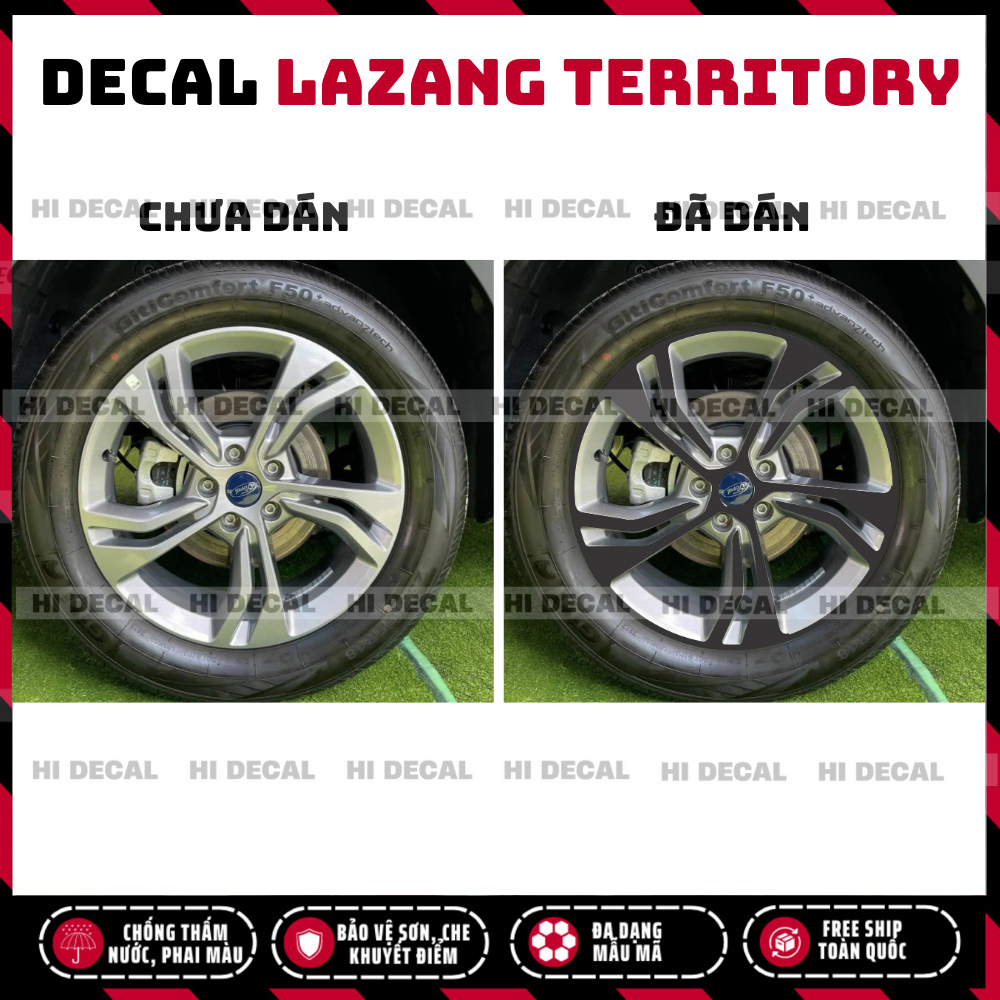 Tem dán mâm Territory, decal mâm Teritory tạo điểm nhấn trang trí xe