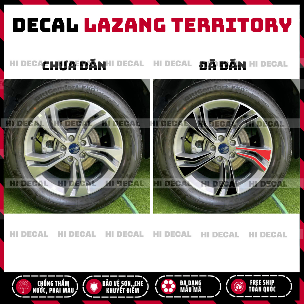 Tem dán mâm Territory, decal mâm Teritory tạo điểm nhấn trang trí xe