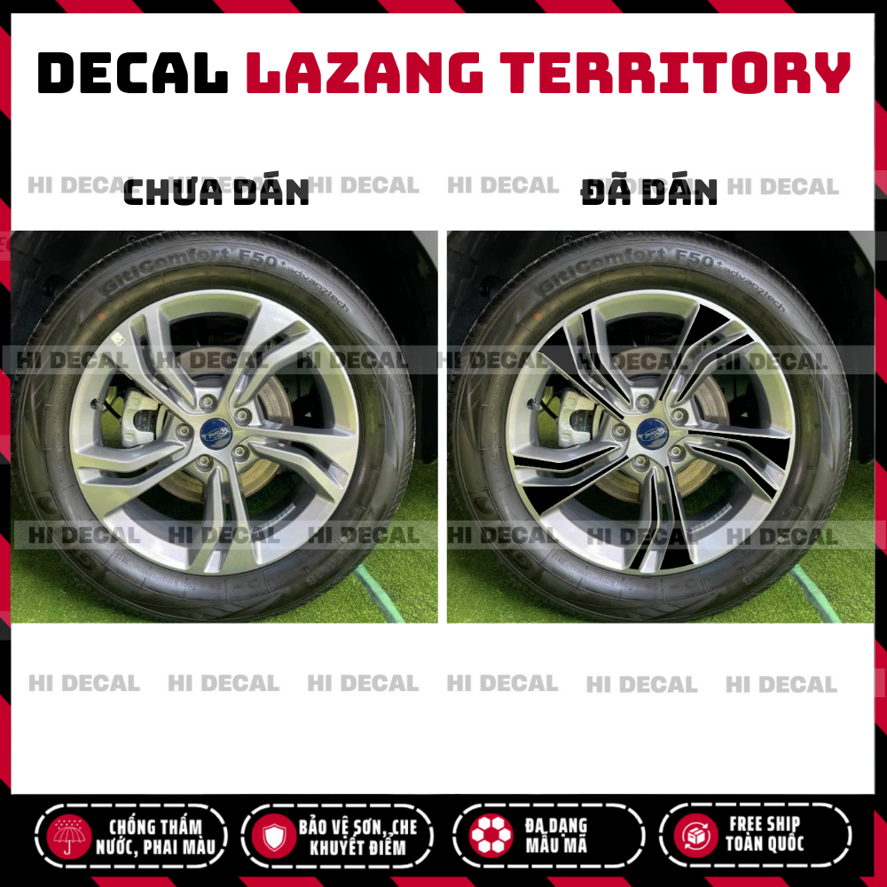 Tem dán mâm Territory, decal mâm Teritory tạo điểm nhấn trang trí xe