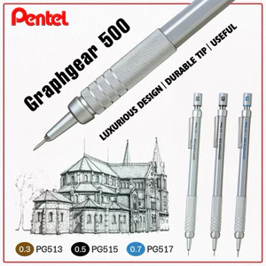 Bút Chì Kim Kỹ Thuật Pentel nét ngòi0.3/ 0.5/0.7,mm Graphgear 500, Bút Chì Bấm Nhật Bản
