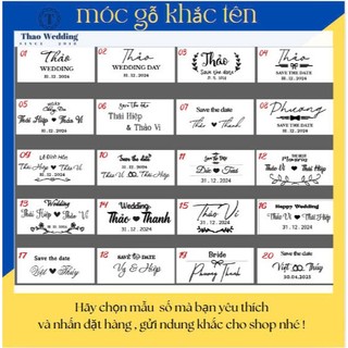 Móc Gỗ Wedding Gift | Khắc Tên Cô Dâu Chú Rể ( 1 cái)
