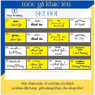Móc Gỗ Wedding Gift | Khắc Tên Cô Dâu Chú Rể ( 1 cái)
