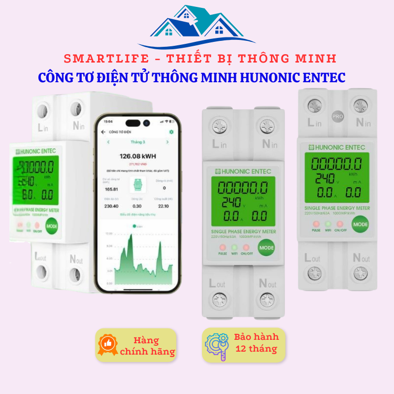 Thiết Bị Giám Sát Và Quản Lý Điện Năng Thông Minh HUNONIC ENTEC Đo Điện ...