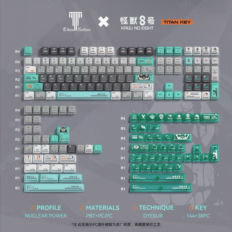 Keycap set Kaiju No 8(Monster #8) from Titan Nation PBT+PC | BigBuy360 - bigbuy360.vn