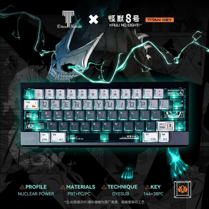 Keycap set Kaiju No 8(Monster #8) from Titan Nation PBT+PC | BigBuy360 - bigbuy360.vn