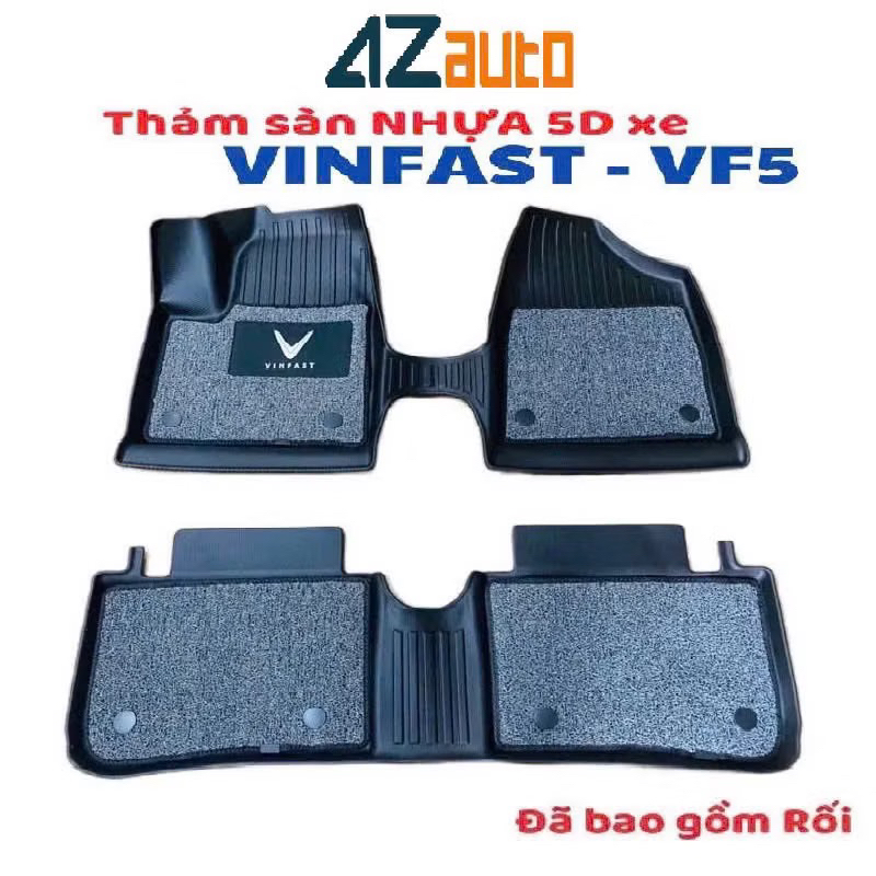 Thảm lót sàn nhựa TPE 5D cho xe Vinfast VF5 Hàng cao cấp