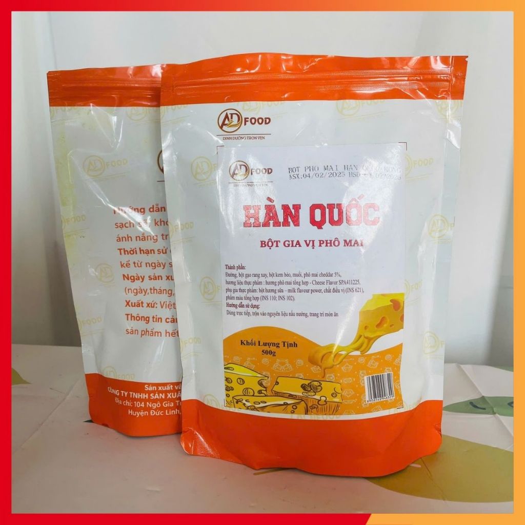 500G BỘT PHÔ MAI TOP CHEESE/SUPPER CHEESE/HÀN QUỐC, ĐA DẠNG MÀU SẮC, VỊ THƠM BÉO PHÔ MAI ĐẶC TRƯNG TRONG TỪNG LOẠI