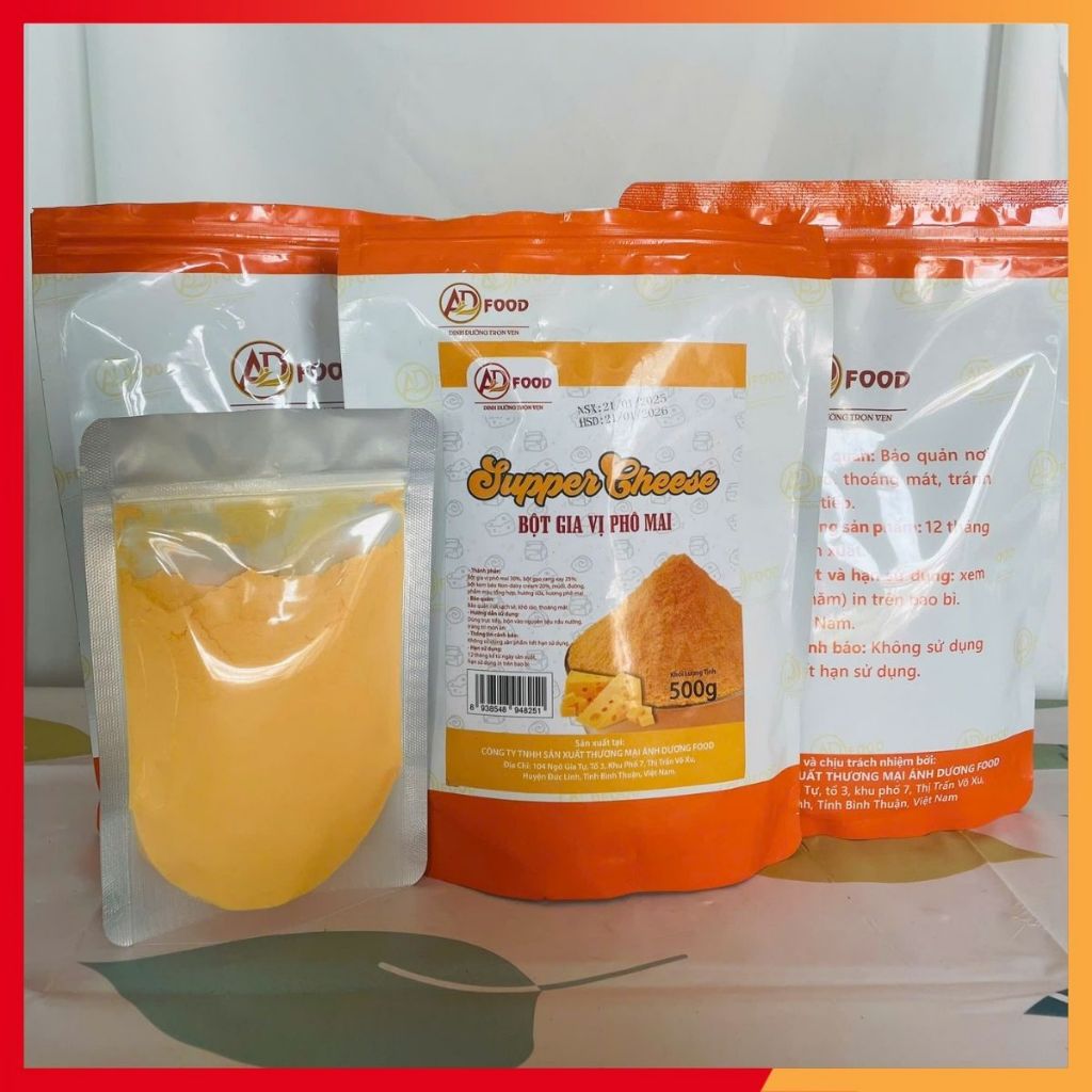 500G Bột phô mai Supper Cheese màu vàng siêu tiện lợi, chuyên dùng pha chế các món nước, vị phô mai thơm ngon béo ngậy