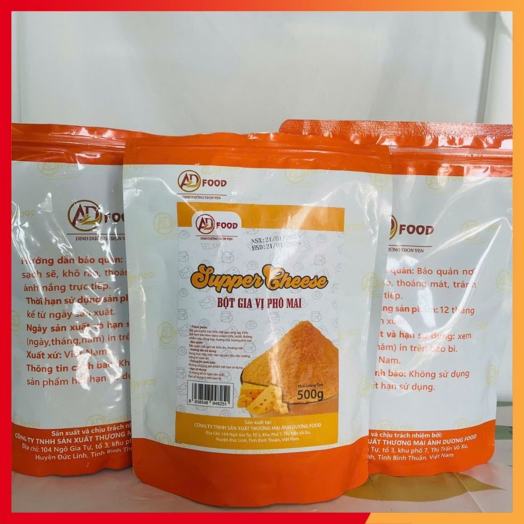 500G Bột phô mai Supper Cheese màu vàng siêu tiện lợi, chuyên dùng pha chế các món nước, vị phô mai thơm ngon béo ngậy