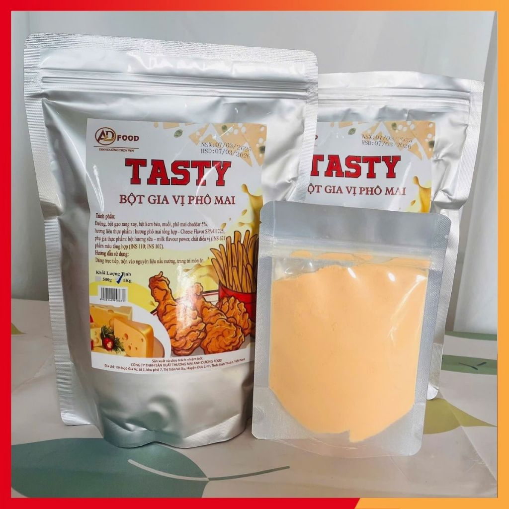 500gr Bột phô mai Tasty dùng làm gia vị lắc khoai tây