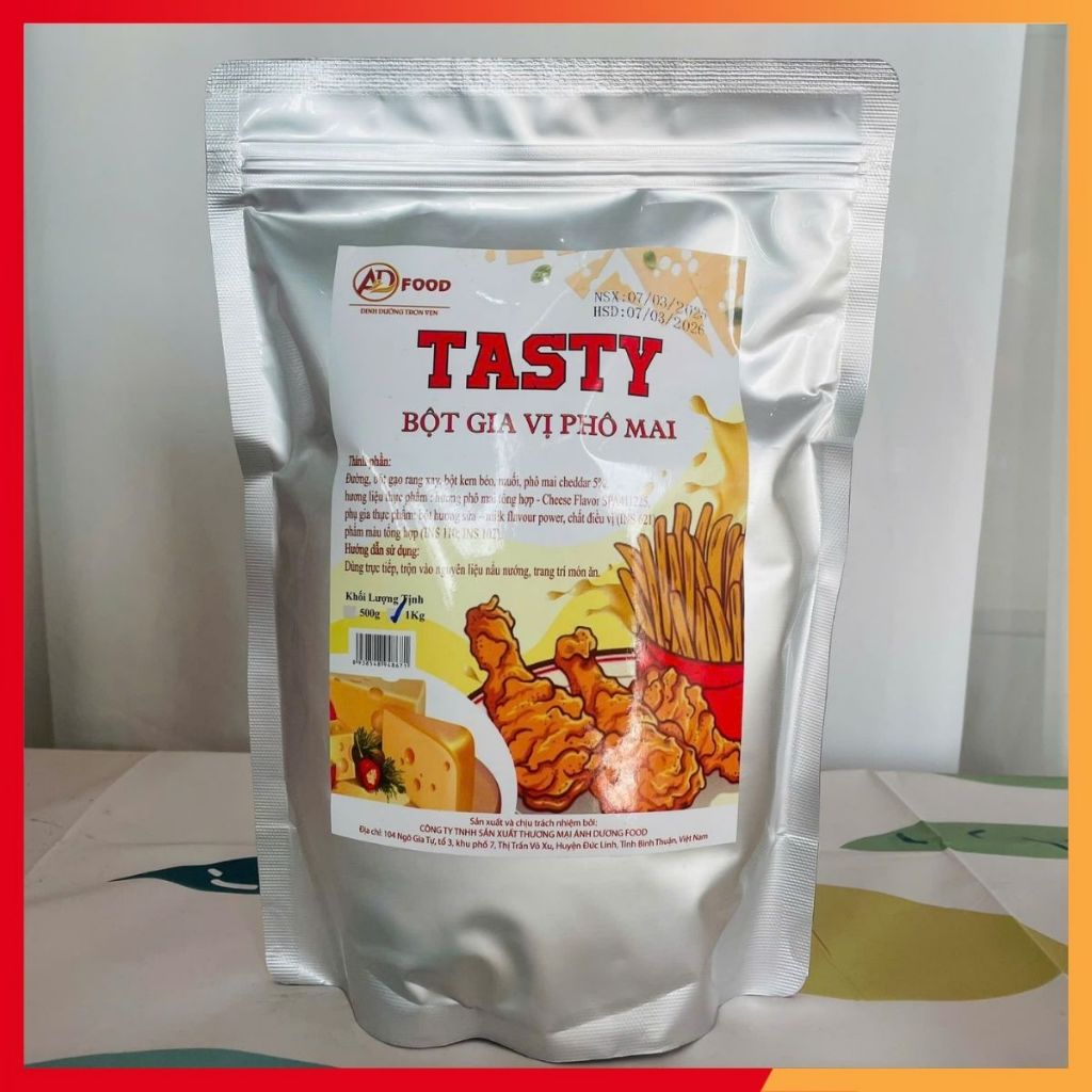 500gr Bột phô mai Tasty dùng làm gia vị lắc khoai tây
