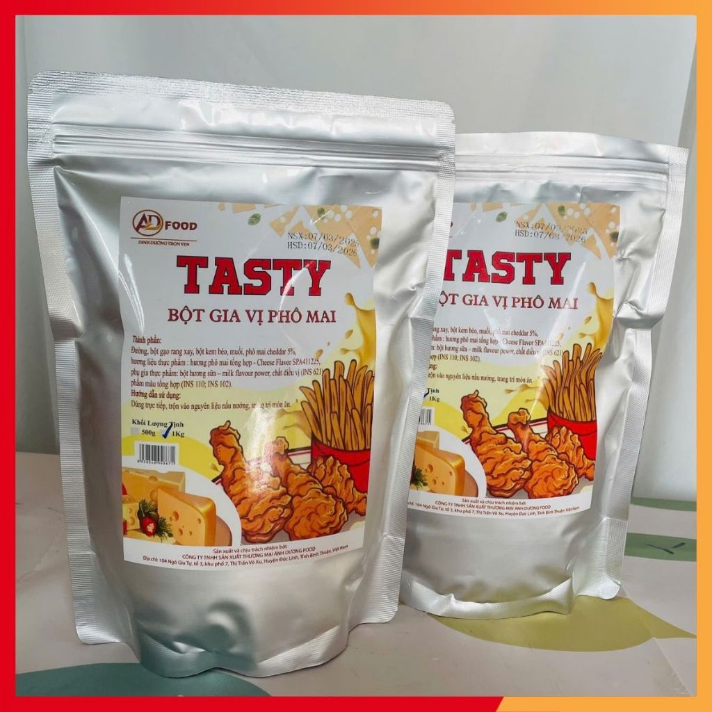 500gr Bột phô mai Tasty dùng làm gia vị lắc khoai tây