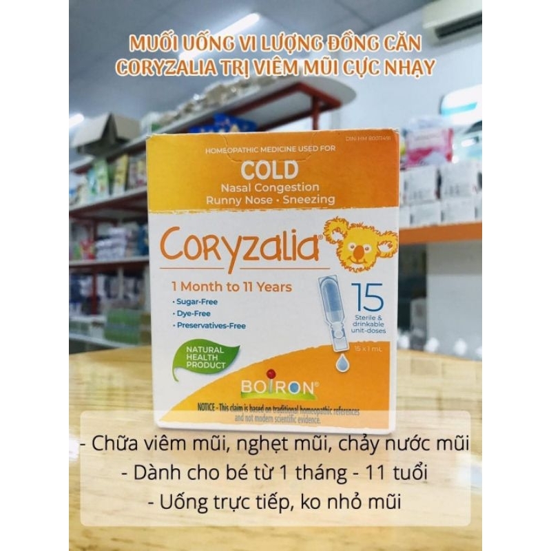 Muối uống vi lượng đồng căn Boiron Coryzalia chống cảm cúm, sổ mũi cho bé.tibongstore