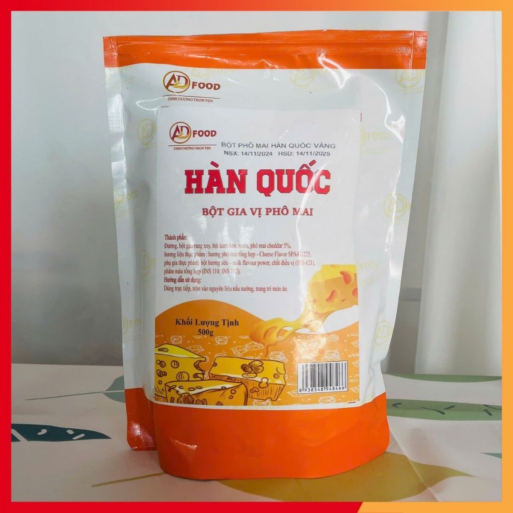 50g bột phô mai Hàn Quốc hồng/vàng nhạt siêu tiện lợi, chuyên dùng cho các món chiên lắc, nướng, làm xốt