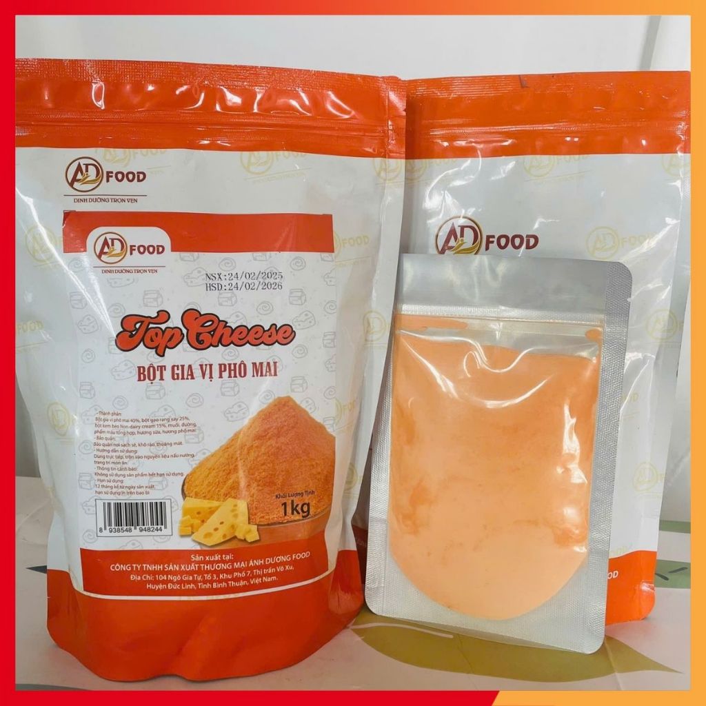 50g-100g Bột gia vị phô mai Top Cheese mặn ngọt hài hoà với từng món ăn, chuyên dùng cho các món chiên lắc, vị phô mai