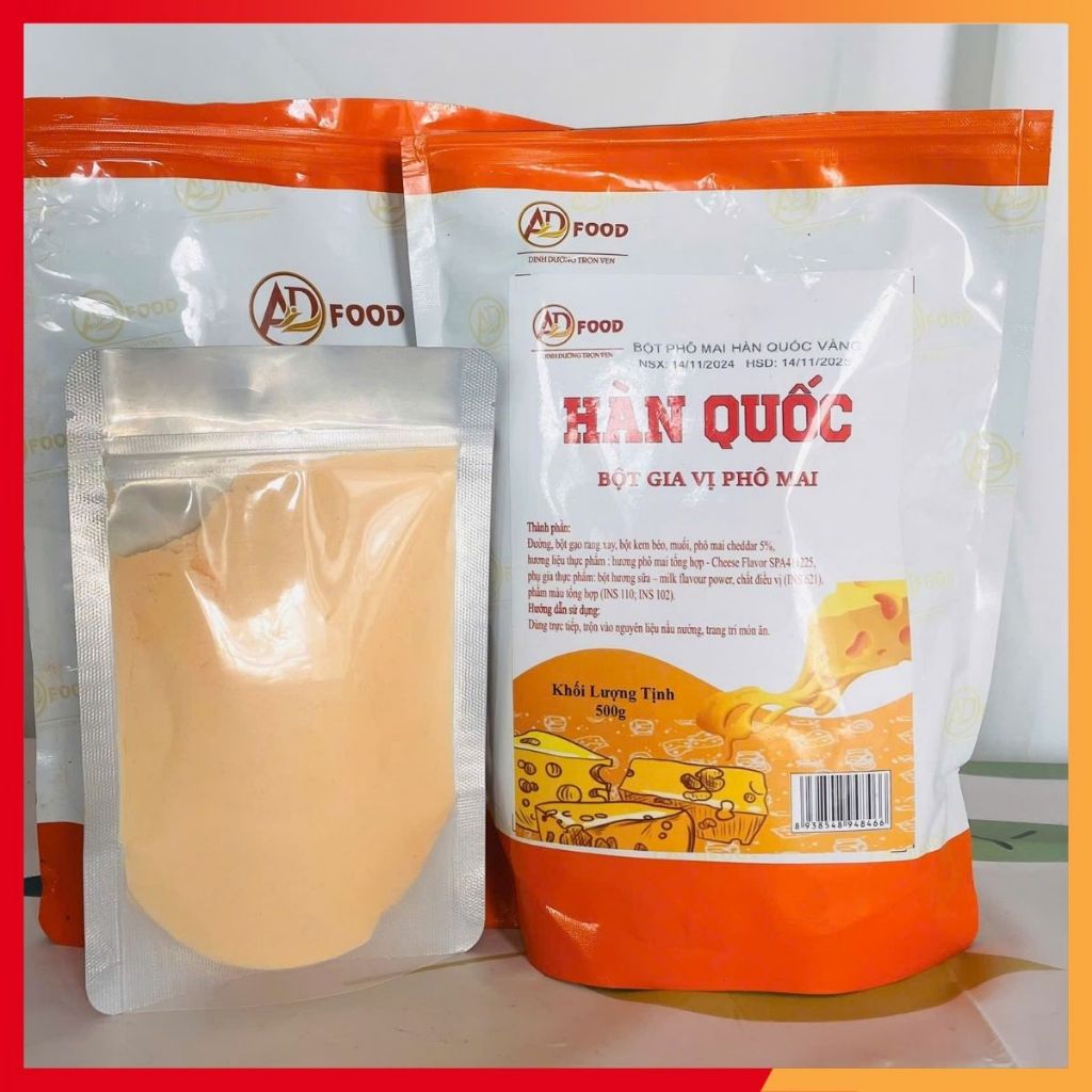 1KG BỘT PHÔ MAI HÀN QUỐC LOẠI NGON, THƠM NGON BÉO NGẬY CHUYÊN DÙNG CHO CÁC MÓN CHIÊN LẮC, NƯỚNG