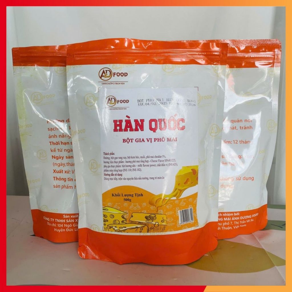 1KG BỘT PHÔ MAI HÀN QUỐC LOẠI NGON, THƠM NGON BÉO NGẬY CHUYÊN DÙNG CHO CÁC MÓN CHIÊN LẮC, NƯỚNG