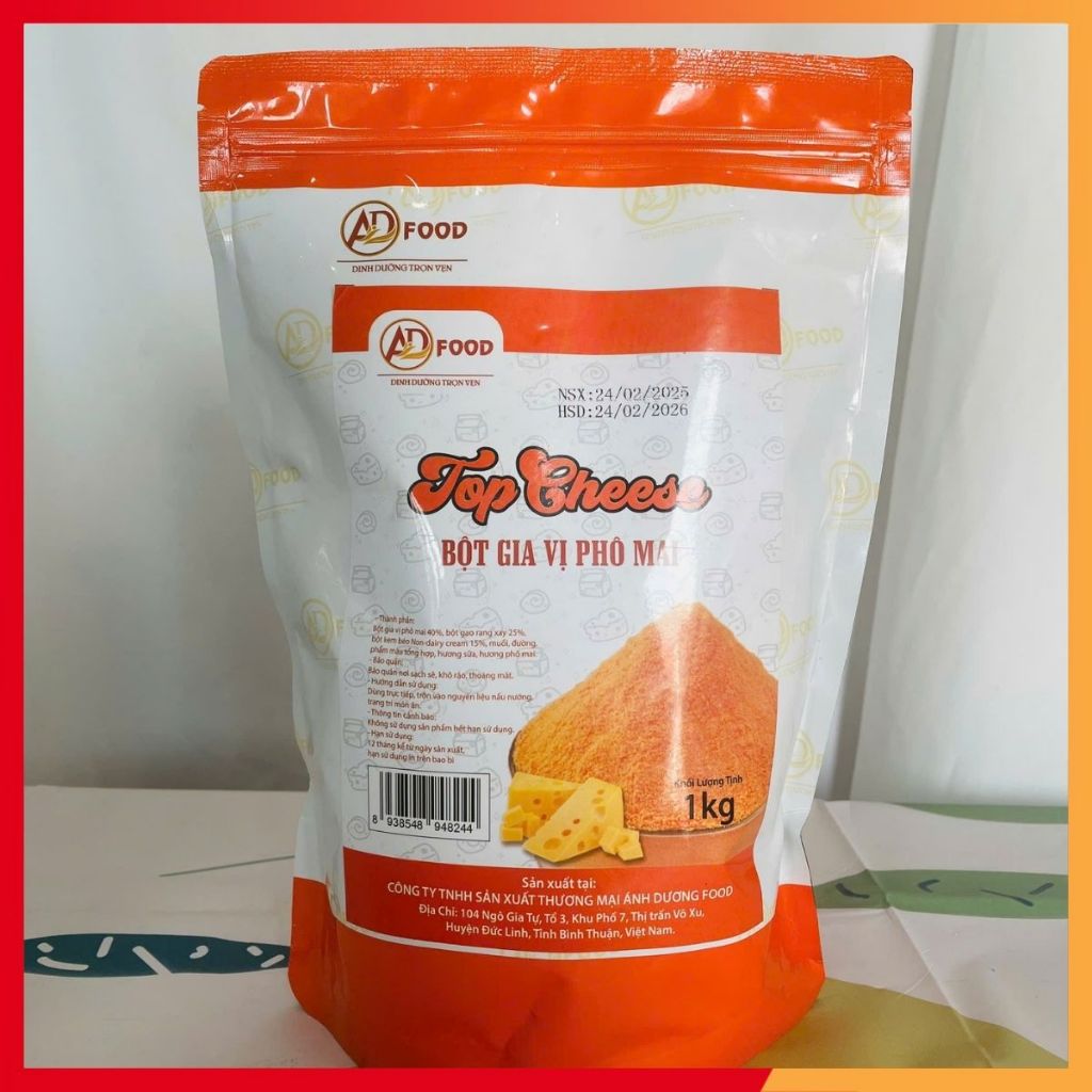 50G BỘT PHÔ MAI TOP CHEESE MẶN NGỌT, KẾT HỢP HÀI HOÀ CÙNG CÁC MÓN CHIÊN LẮC, NƯỚNG, XỐT