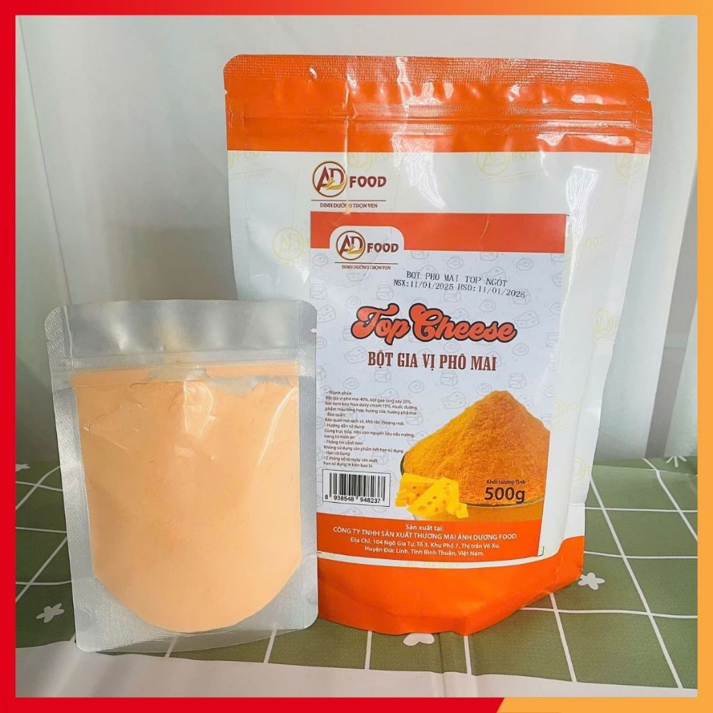 50G BỘT PHÔ MAI TOP CHEESE MẶN NGỌT, KẾT HỢP HÀI HOÀ CÙNG CÁC MÓN CHIÊN LẮC, NƯỚNG, XỐT