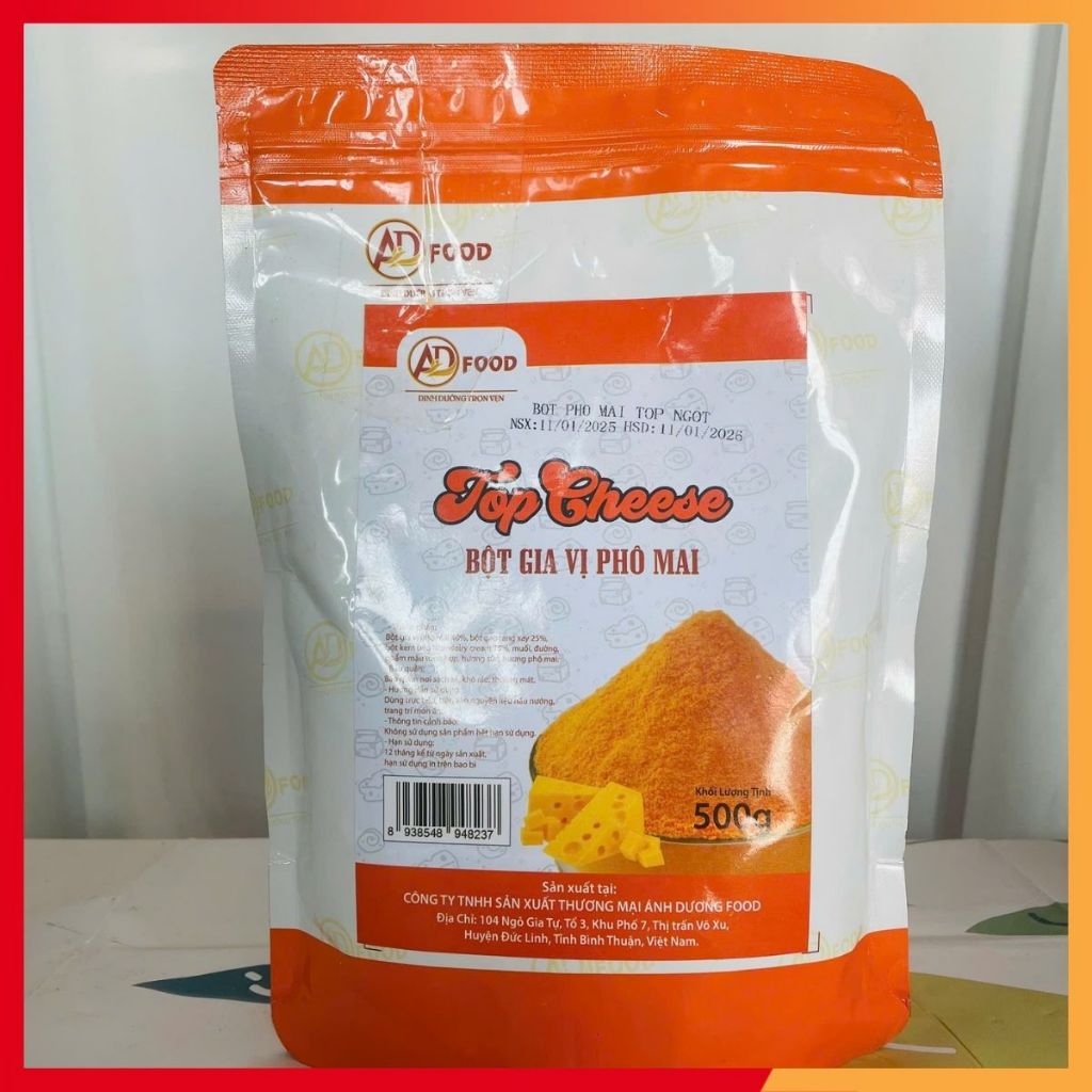 50G BỘT PHÔ MAI TOP CHEESE MẶN NGỌT, KẾT HỢP HÀI HOÀ CÙNG CÁC MÓN CHIÊN LẮC, NƯỚNG, XỐT
