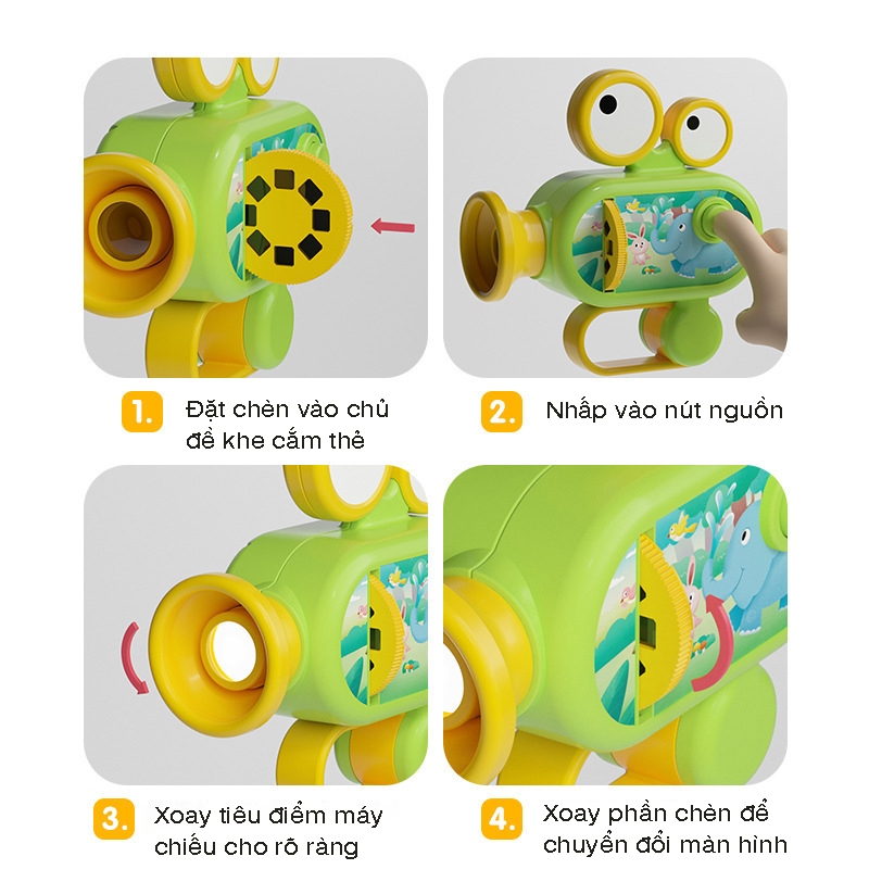 Đồ chơi chiếu hình giáo dục cho bé 96 hình chiếu ngộ nghĩnh gồm nhiều chủ đề quà tặng cho bé
