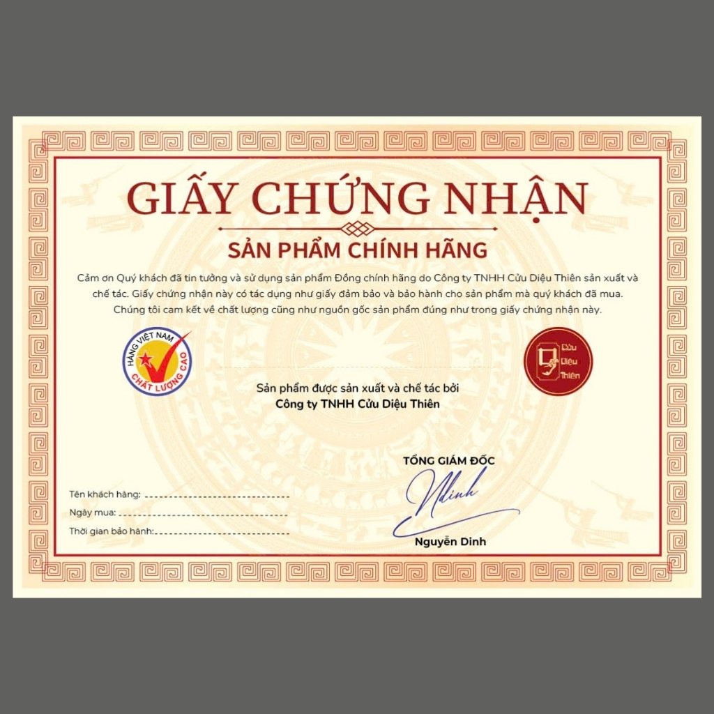 [Cao Cấp] Tranh Đồng Chữ Tri Ân ( 28x38cm ) - Cửu Diệu Thiên - TA009