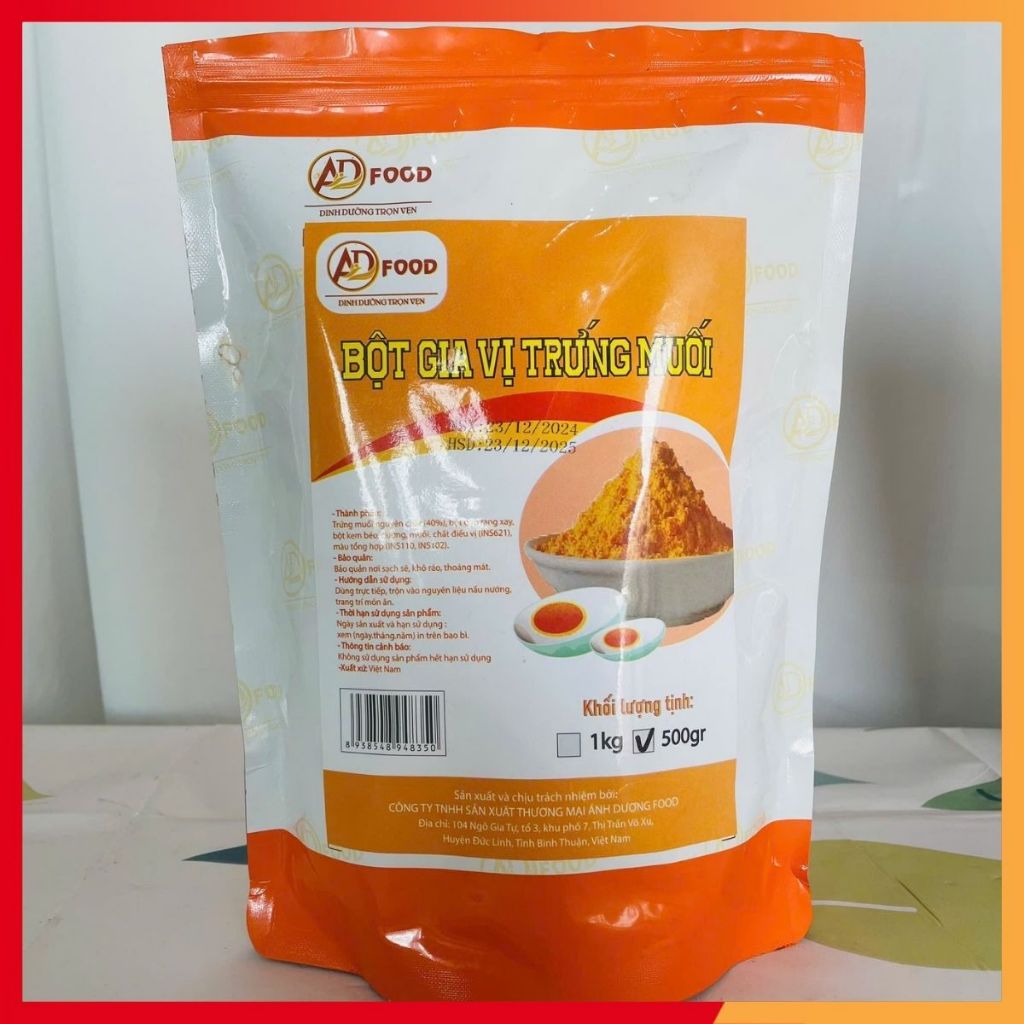 500g Bột trứng muối khô mịn chuyên dùng để lắc các món chiên, làm gia vị nấu ăn