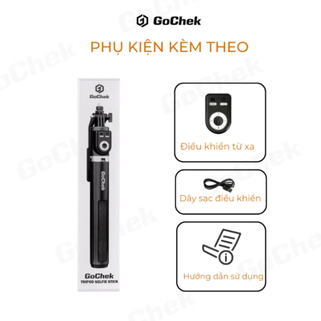 Gậy Chụp Ảnh Gochek SS100 Có Bluetooth Điều Khiển Từ Xa, Chụp Ảnh, Quay Video, Livestream, BH 2 Năm