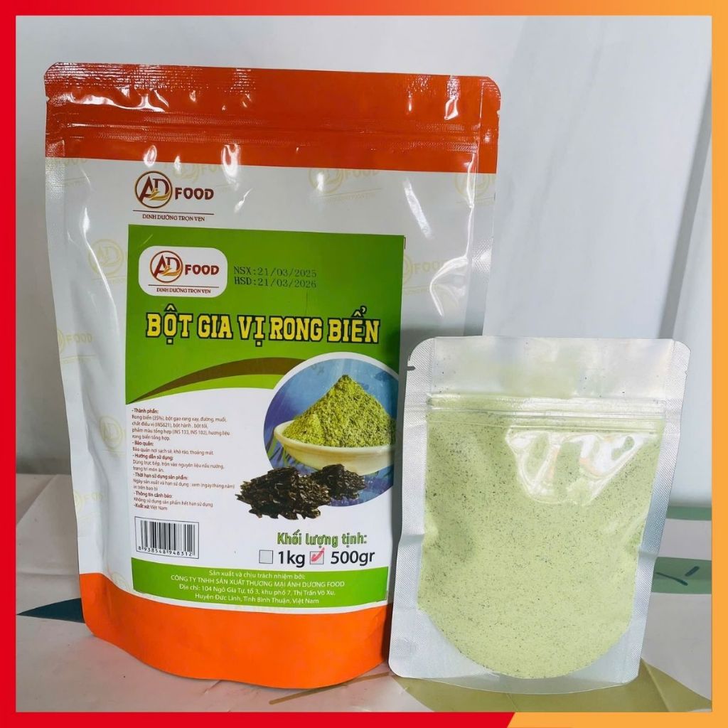 Gói 50g Bột rong biển ADFood, chuyên dùng làm gia vị chế biến thức ăn, lắc các món nướng, món chiên, nấu món canh, hầm s