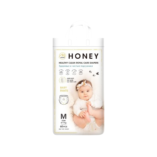 Bỉm tã quần Honey Premium tơ tằm cao cấp size M52/ L48/ XL44/ XXL42/ 3XL40/ 4XL38 miếng