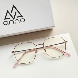 Gọng kính thời trang kèm tròng đổi màu khi ra nắng 0 độ ANNA dáng vuông chất liệu kim loại 63080