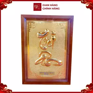 Tranh Đồng Chữ Tri Ân, Mạ Vàng 24K ( 48x68cm ) - Cửu Diệu Thiên - TA014