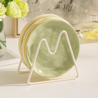 Đĩa gốm- Đĩa tròn đựng bánh dễ thương màu pastel