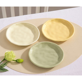 Đĩa gốm- Đĩa tròn đựng bánh dễ thương màu pastel