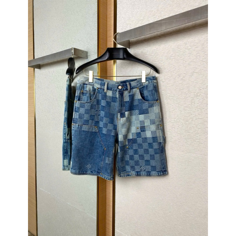 ⚡️[Hight Quality] Bộ Quần / Áo Cộc Denim 1-\/ Marque Deepose 24FW - Điểm Nhấn Logo Ô Vuông Nhỏ Cao Cấp Qccc Nam Nữ