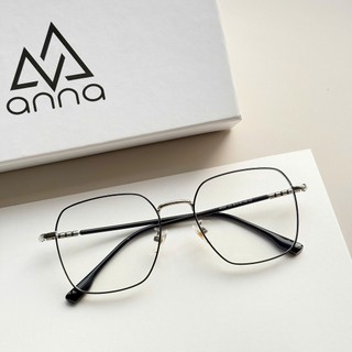 Gọng kính thời trang kèm tròng đổi màu khi ra nắng 0 độ ANNA dáng vuông chất liệu kim loại 65097