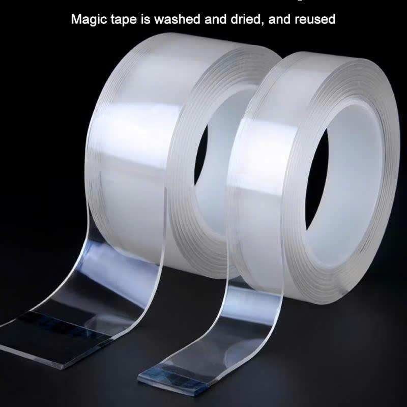 CUỘN BĂNG DÍNH TRONG SUỐT KHÔNG LÀM HƯ BỀ MẶT - Băng Dính 2 Mặt Nano Chịu Lực Tốt-Băng Keo Dán Đồ Vật Chắc Chắn